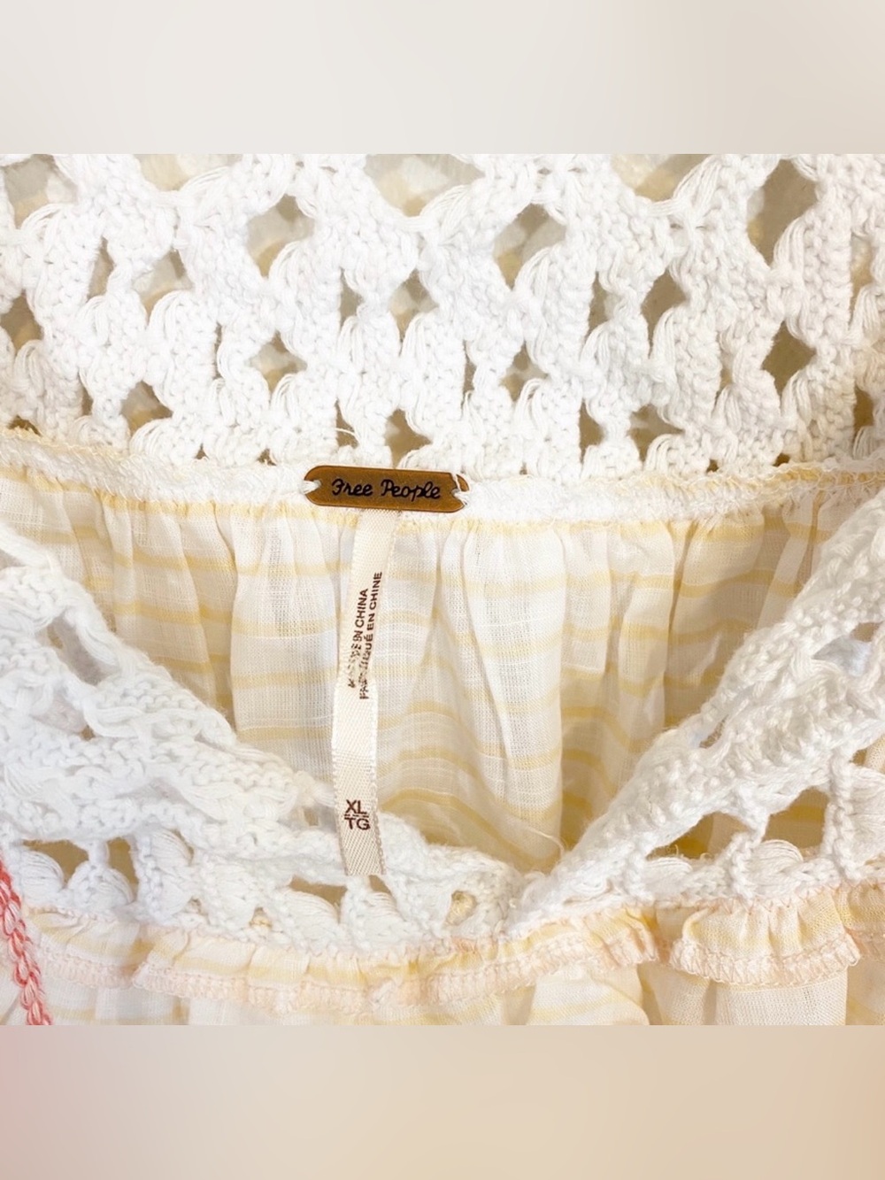 NWT Free People Crochet striped Boho Top - Picture 12 of 13